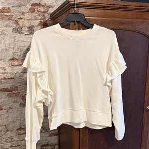 Divided Off-White Ruffle Sleeve Sweatshirt